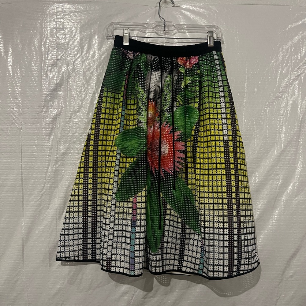 Clover Canyon Multicolor Floral Laser Cut Skirt Size XS